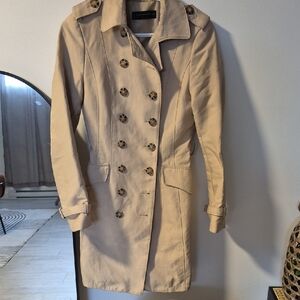 Zara Tan Double-Breasted Trench Coat